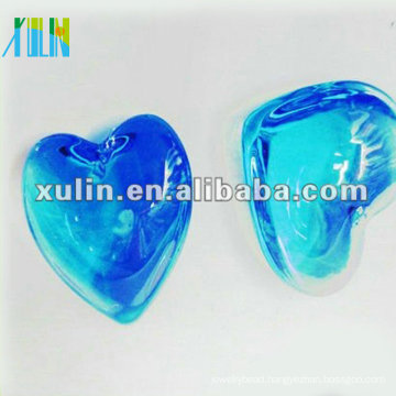 Large blue hearts pendants with crystal in bulk CP054